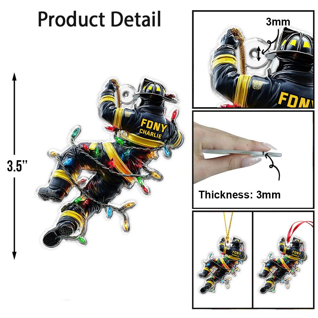 Holiday Rescue - Personalized Firefighter Ornament