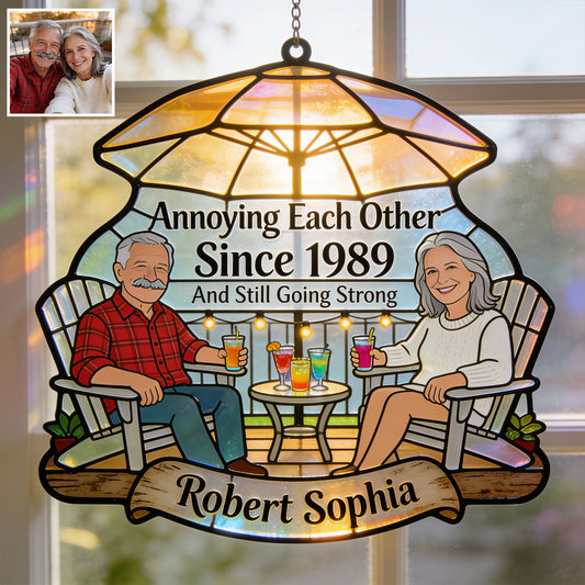 Amour Éternel - Couple Personnalisé Suncatcher en Verre Imprimé en 3D