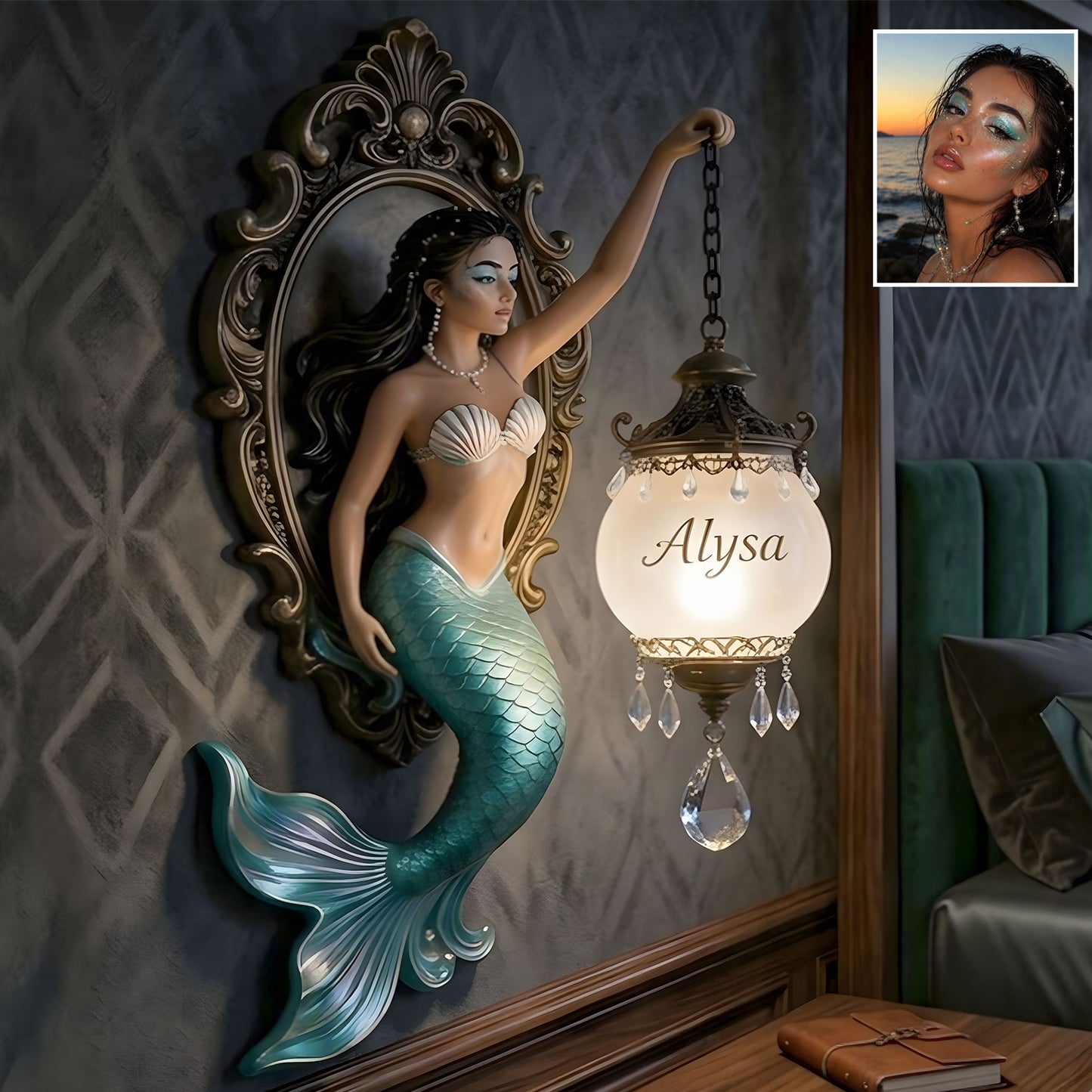 Soul Of A Mermaid - Personalized Mermaid Wooden Wall Mount Sign