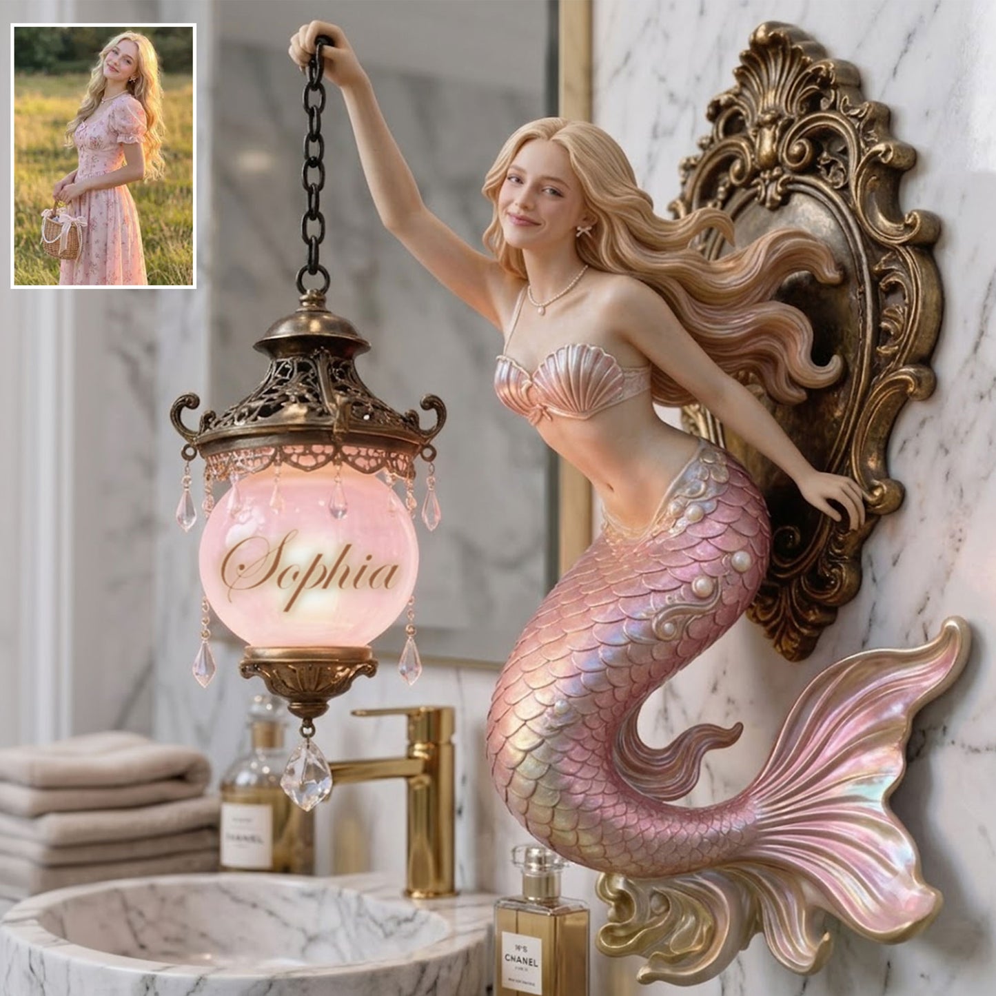 Soul Of A Mermaid - Personalized Mermaid Wooden Wall Mount Sign