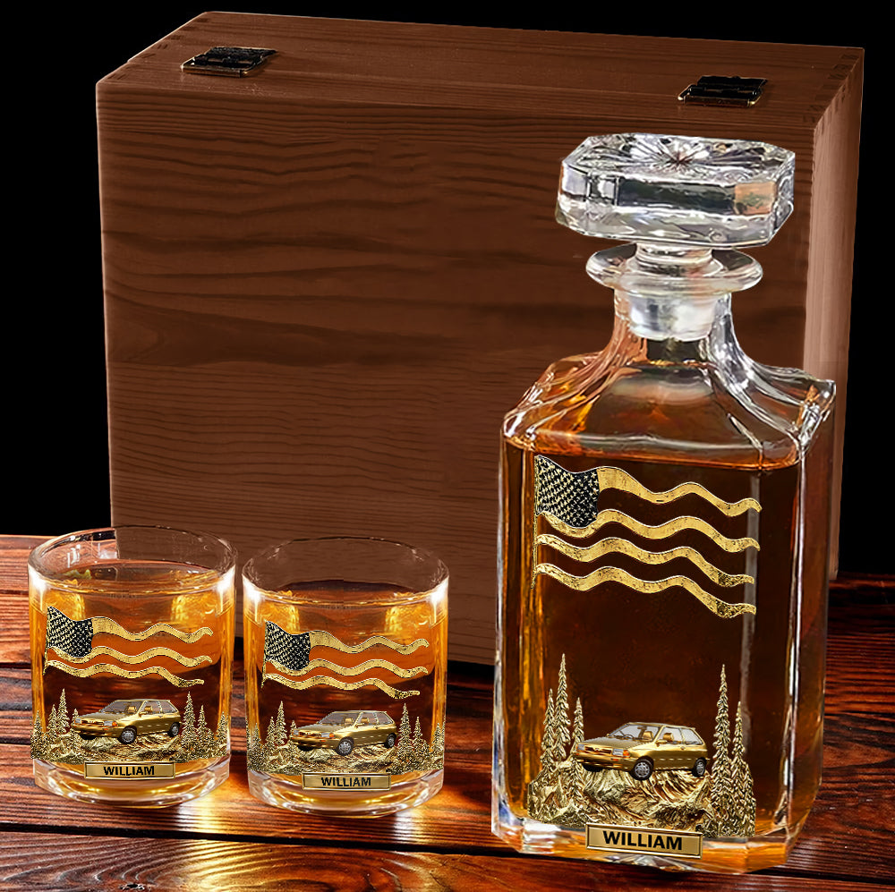 Cadeau original pour les passionnés d'automobile - Coffret carafe à whisky personnalisée