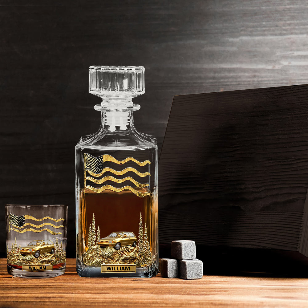 Cadeau original pour les passionnés d'automobile - Coffret carafe à whisky personnalisée