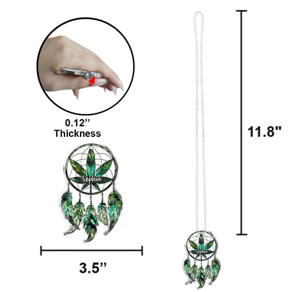 Magnifiques marijuanas - Ornement de voiture transparent personnalisé en forme de cannabis