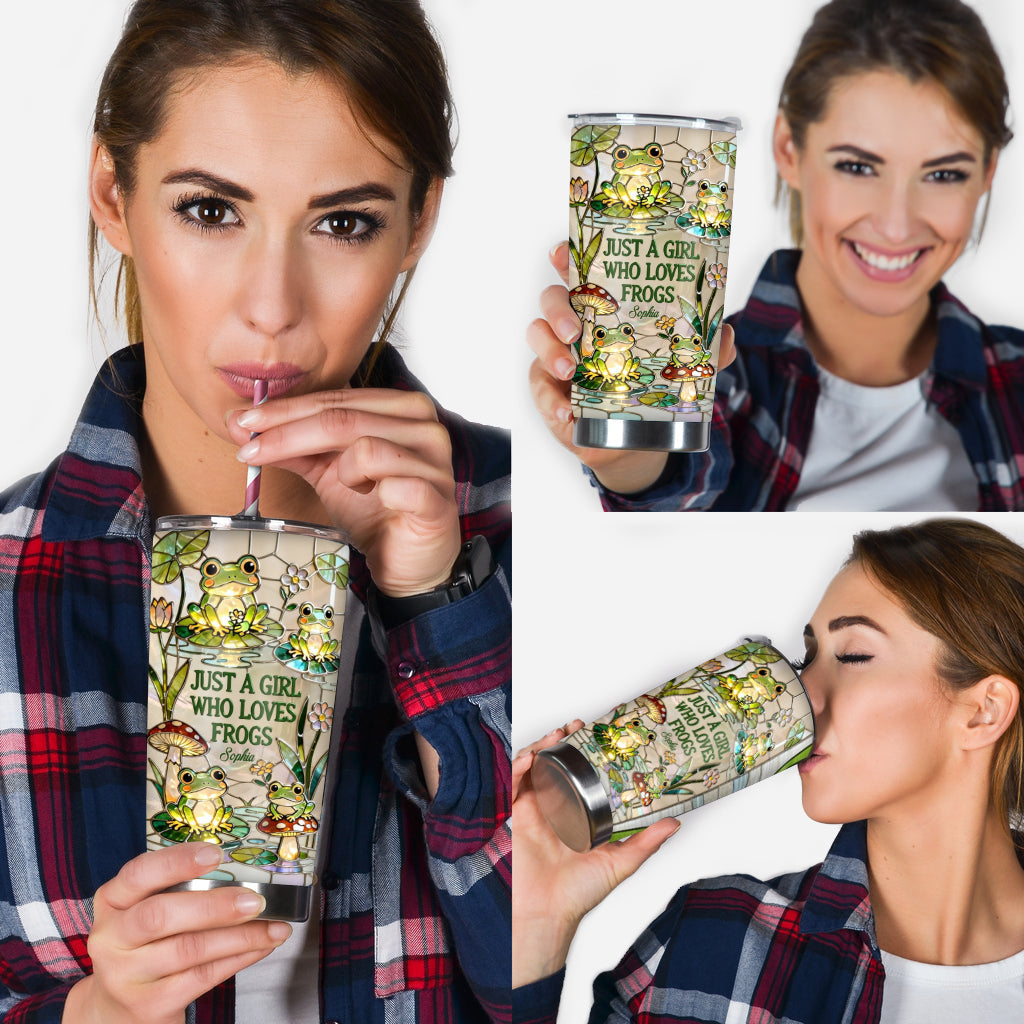 Just A Girl Who Loves Frogs - Personalized Frog Tumbler