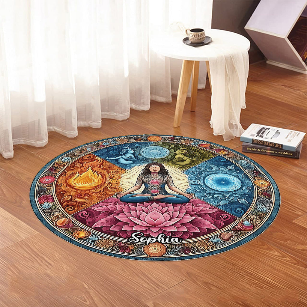Tapis rond de yoga personnalisé pour la méditation