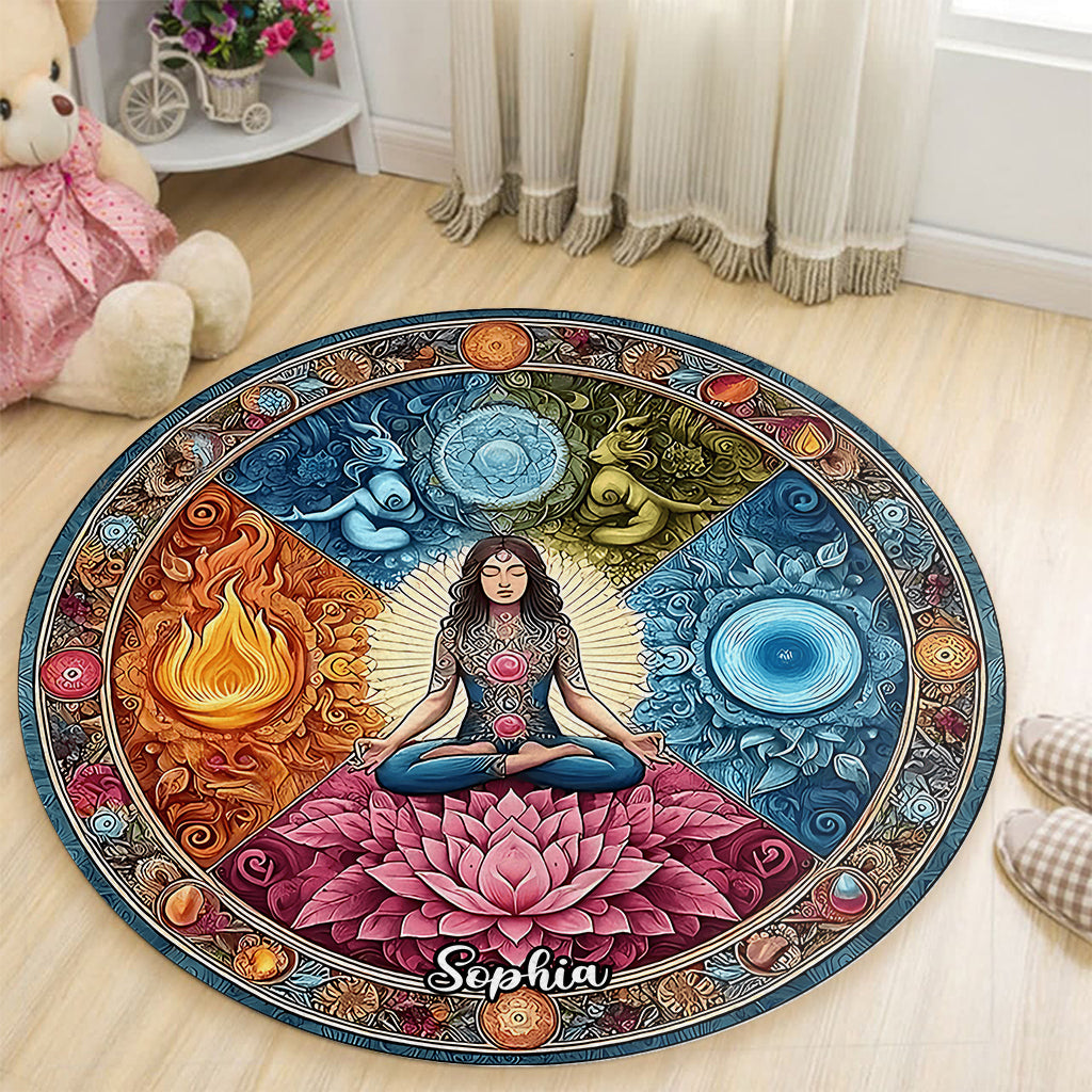 Tapis rond de yoga personnalisé pour la méditation