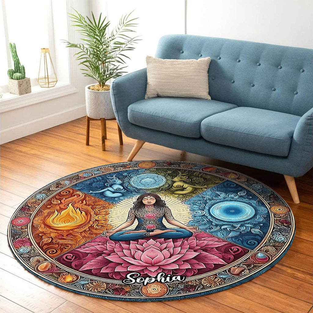 Tapis rond de yoga personnalisé pour la méditation