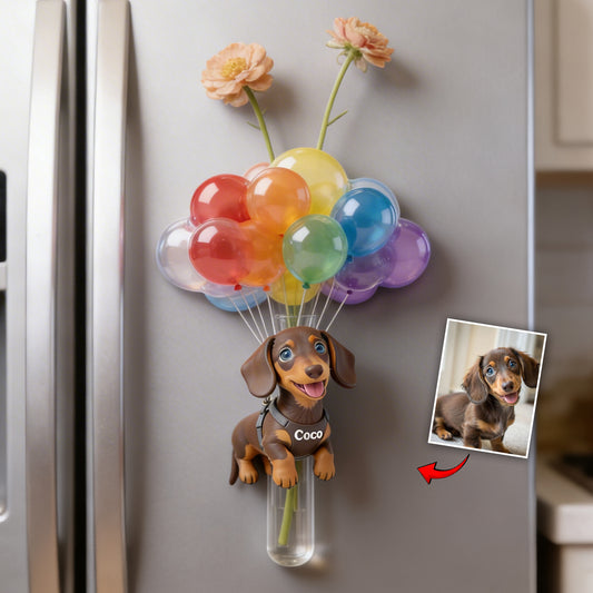 Balloon Buddy - Personalized Dog Magnetic Flower Vase