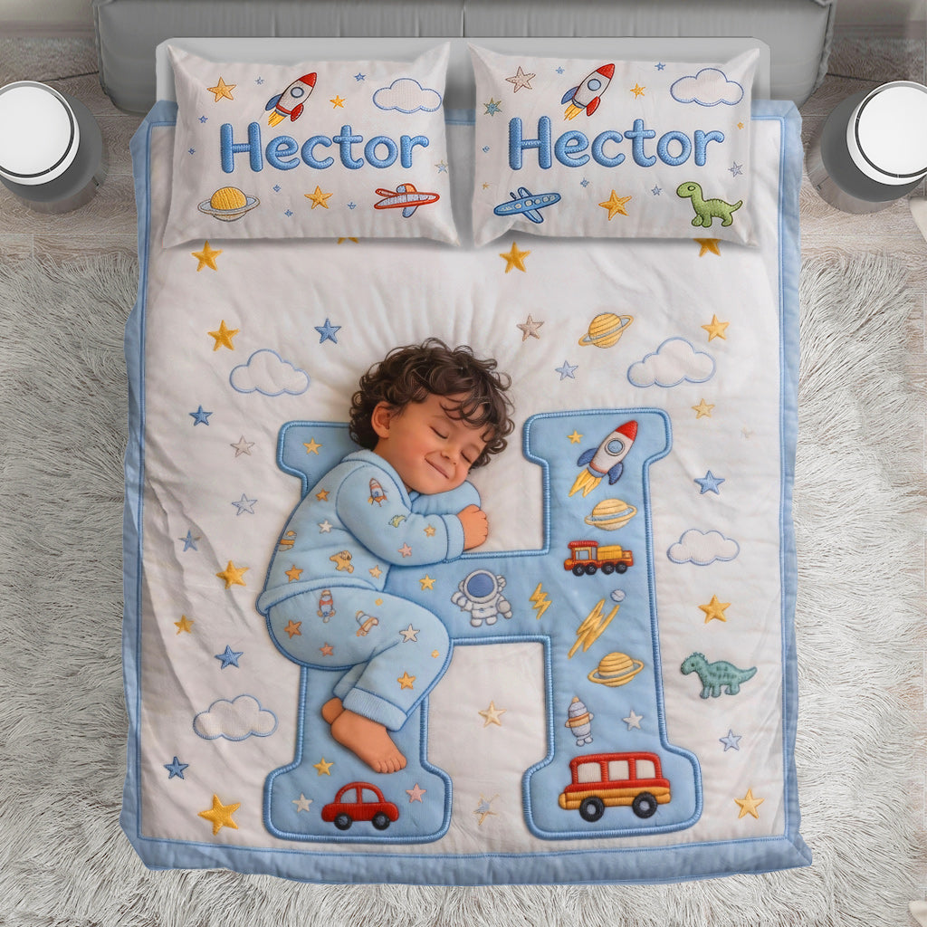 Initial Letter Gift For Kids - Personalized Kid Bedding Set