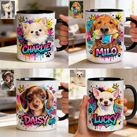 Photo de n'importe quel animal personnalisée - Mug accent personnalisé