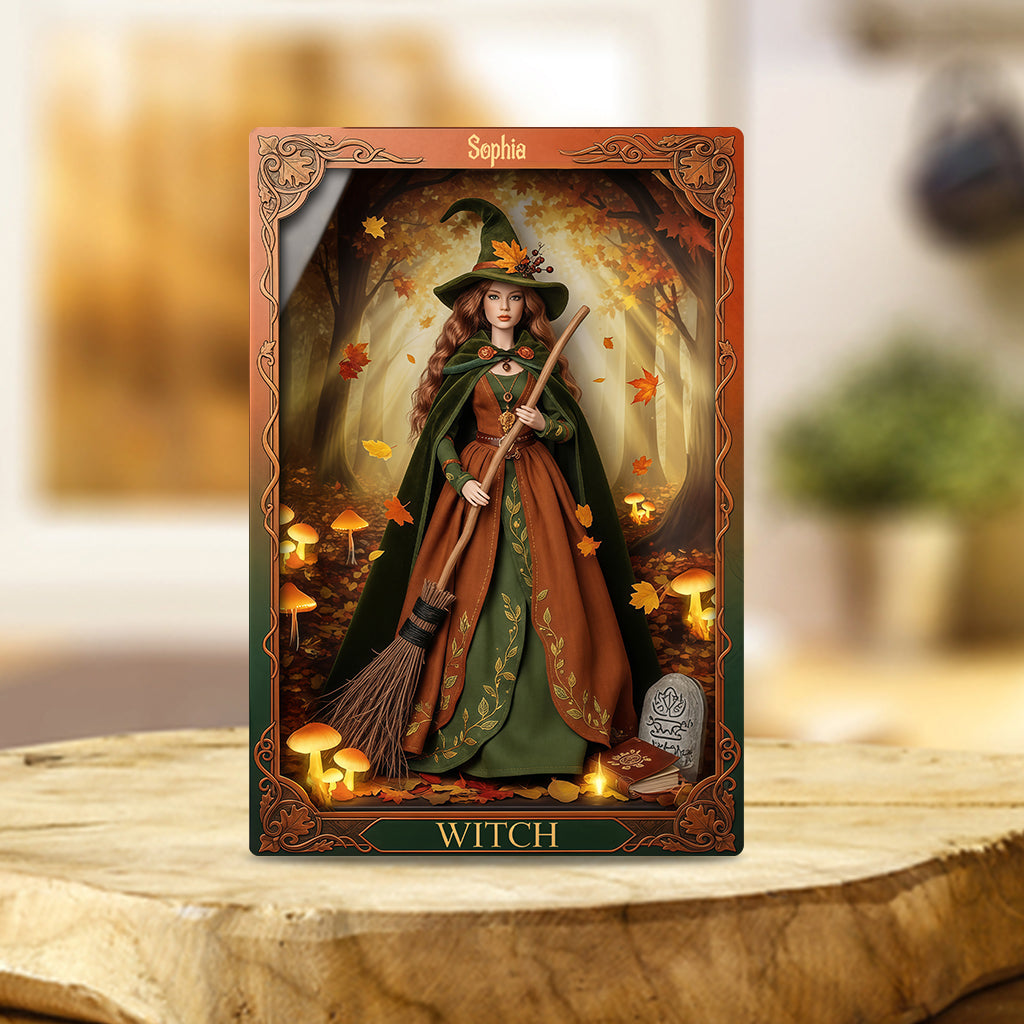 Sorcière Magique - Plaque acrylique personnalisée en forme de sorcière