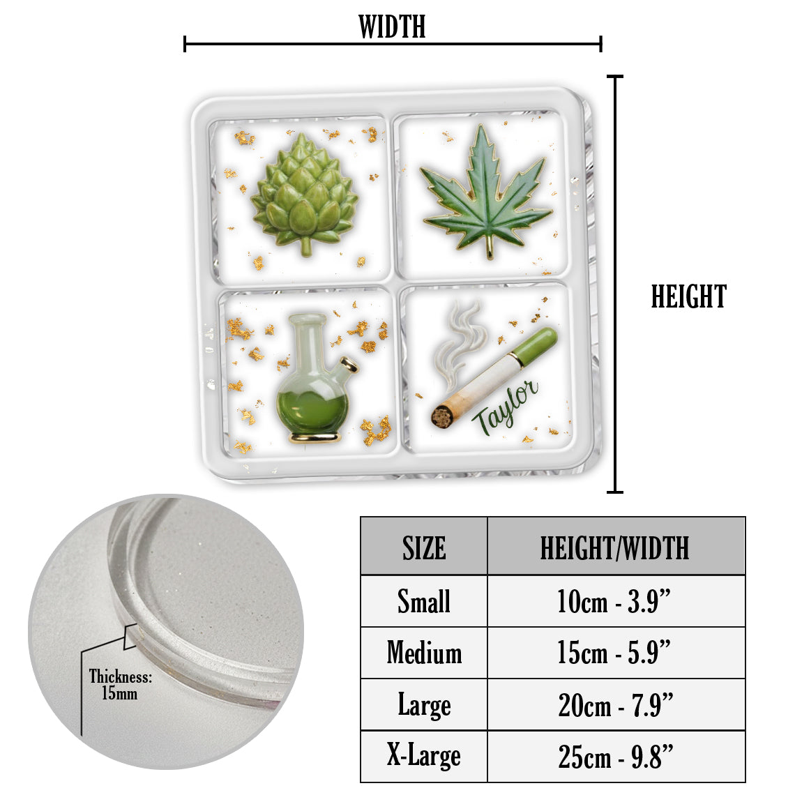 Green Magic Leaf - Personalized Weed Catch-All Tray
