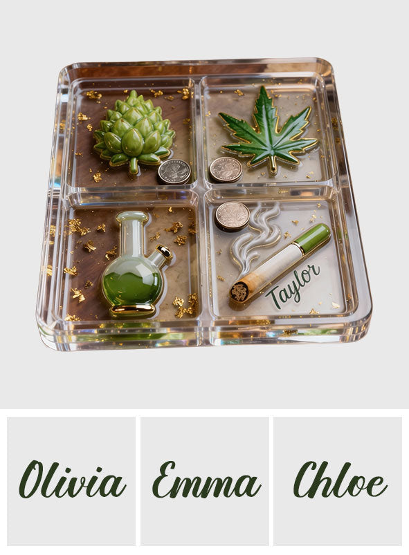 Green Magic Leaf - Personalized Weed Catch-All Tray