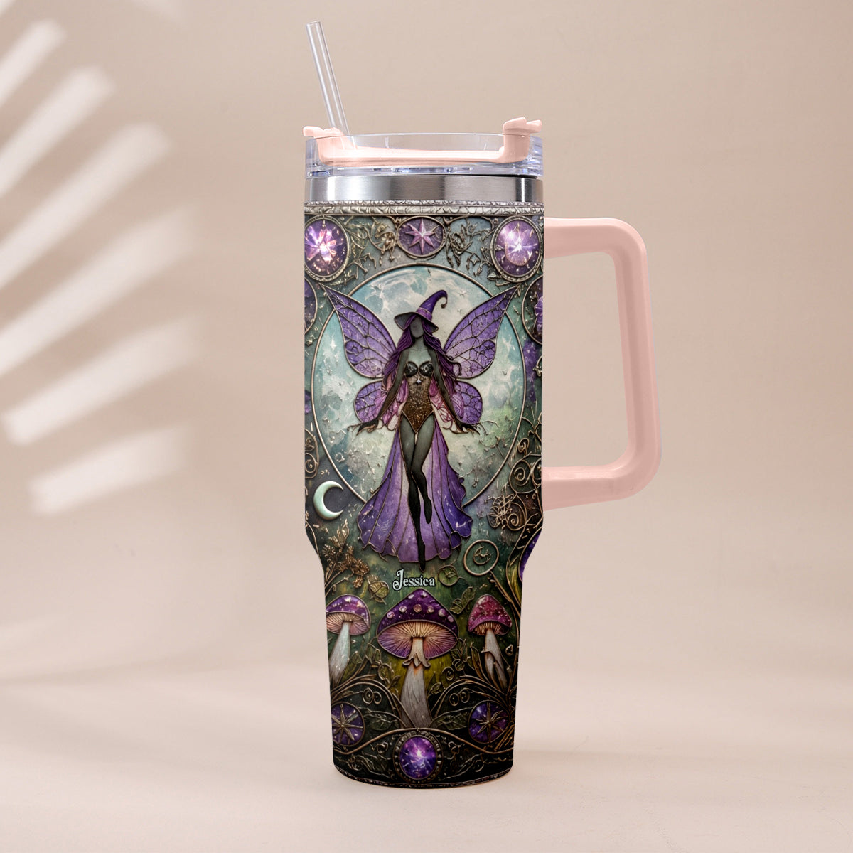 Beautiful Witch - Personalized Witch Tumbler With Plush Charm