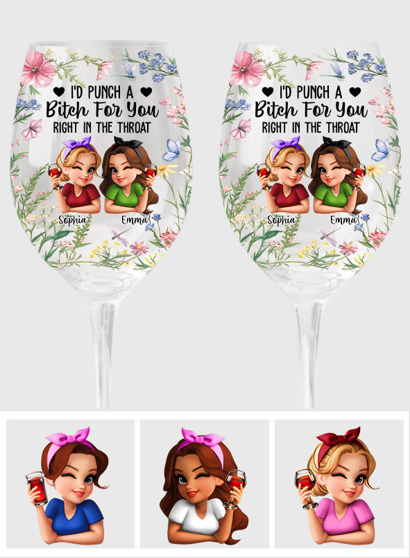 No One Will Ever Be As Entertained By Us As Us Bestie - Personalized Bestie Wine Glass With Long Stem