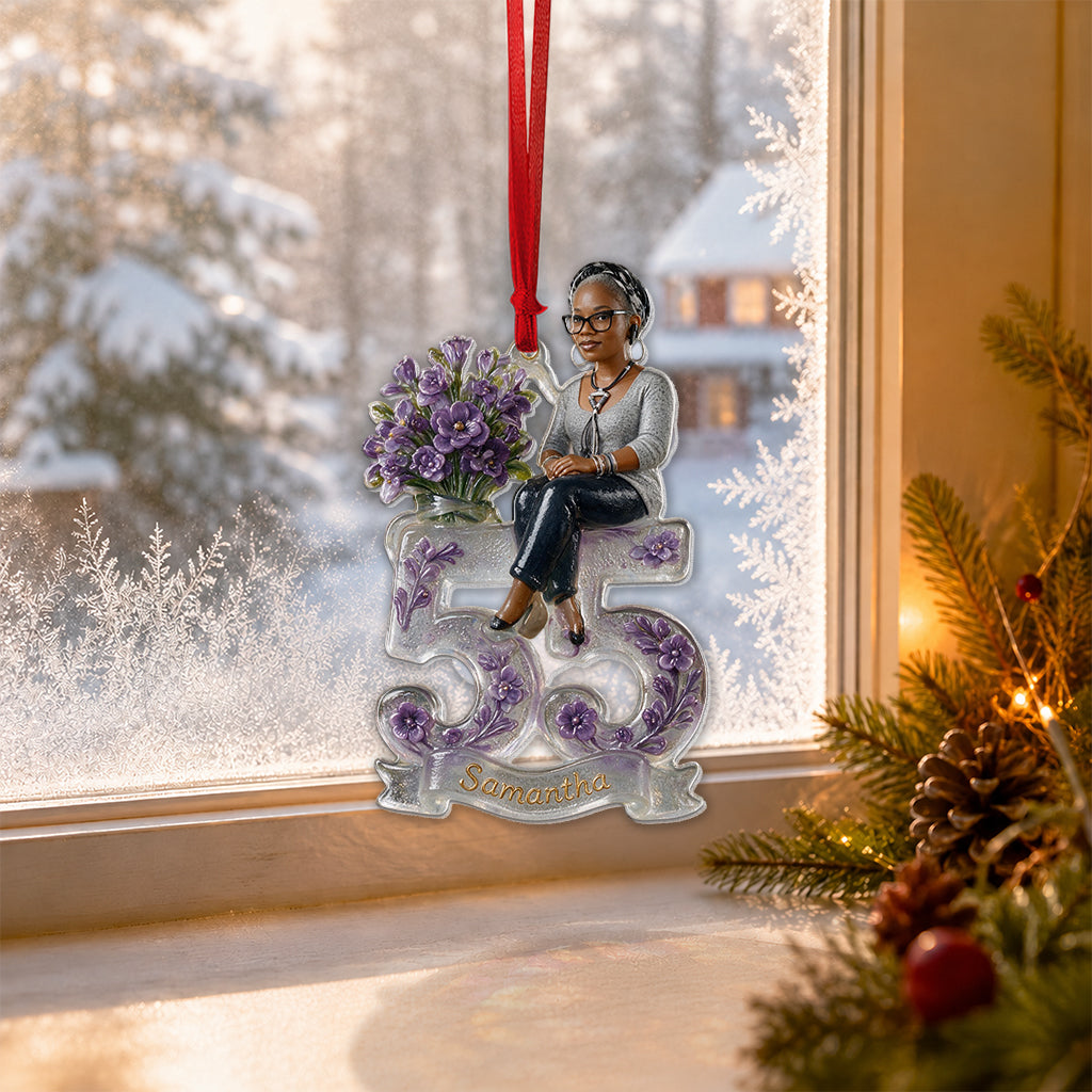 Any Photo, Any Number - Personalized Birthday Custom Shape Glass Ornament