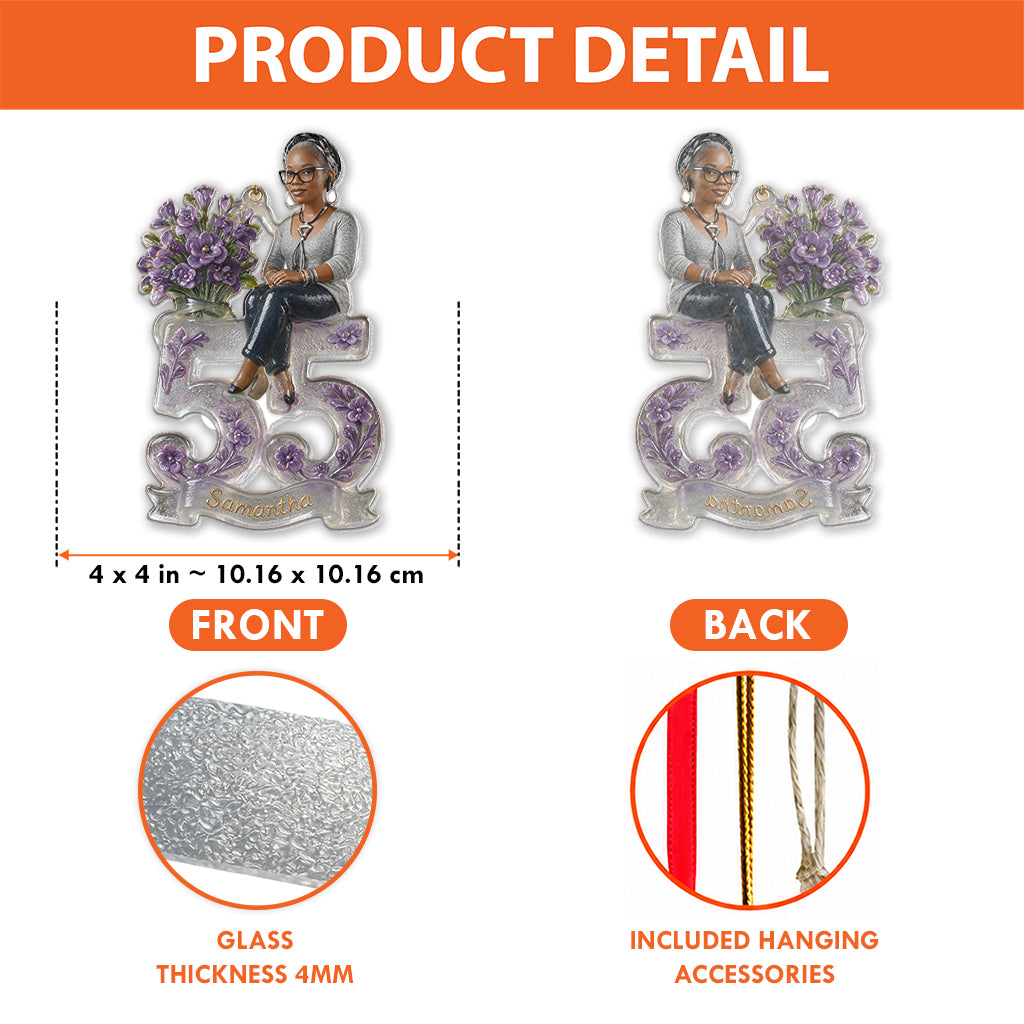 Any Photo, Any Number - Personalized Birthday Custom Shape Glass Ornament