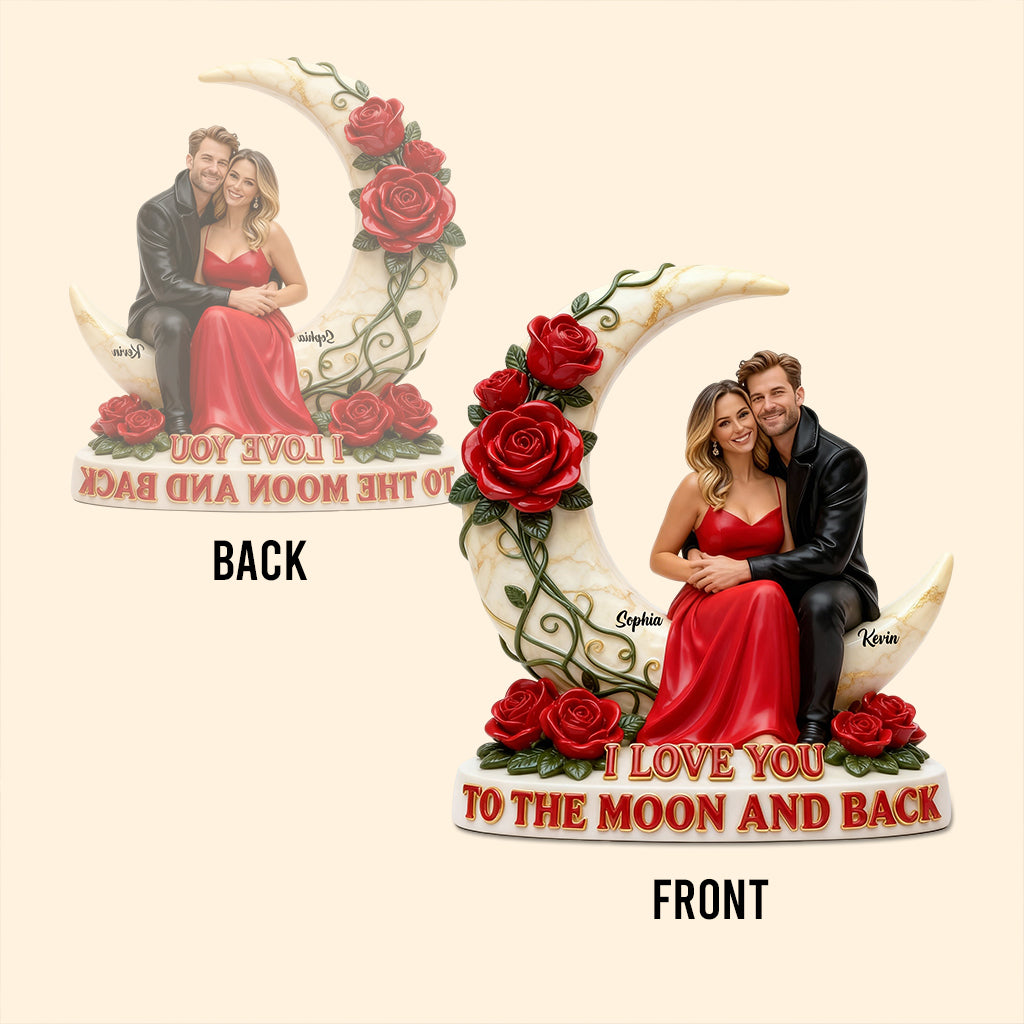 I Love You To The Moon And Back - Personalized Couple Custom Shaped Acrylic Plaque