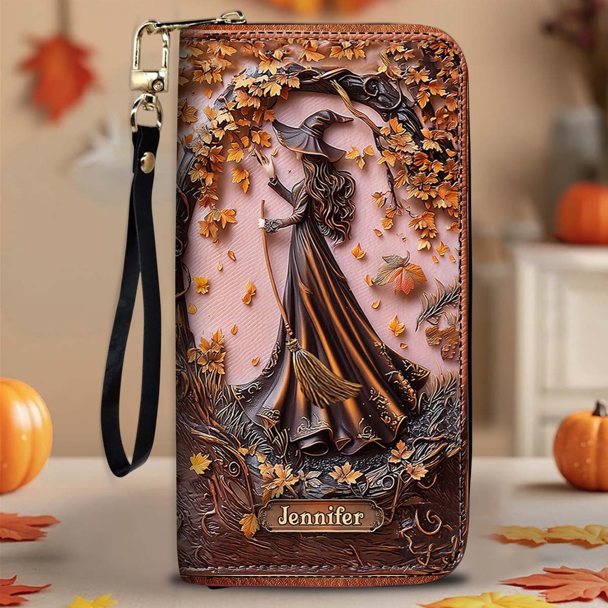Belle Sorcière - Portefeuille long en cuir personnalisé - Sorcière