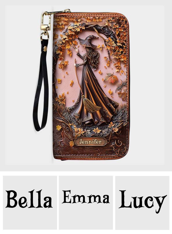 Belle Sorcière - Portefeuille long en cuir personnalisé - Sorcière