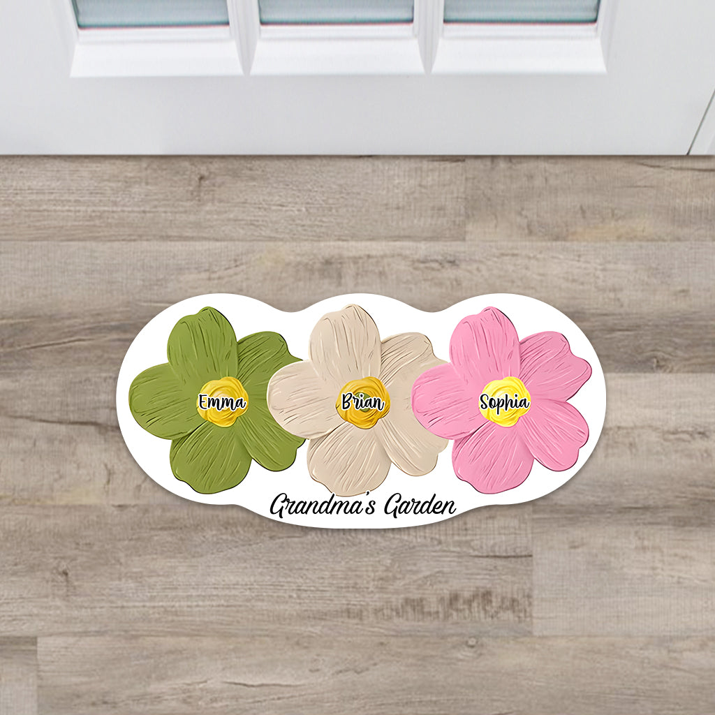 Grandma's / Mom's Garden - Personalized Grandma Shaped Doormat