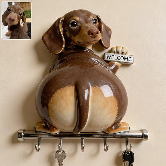 Bienvenue chez vous - Porte-clés personnalisé en forme sur mesure