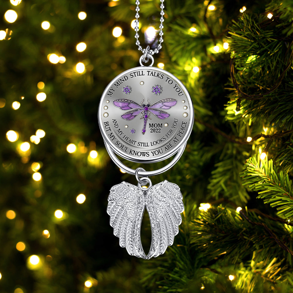 Dragonfly My Mind My Heart My Soul - Personalized Memorial Wings Ornament