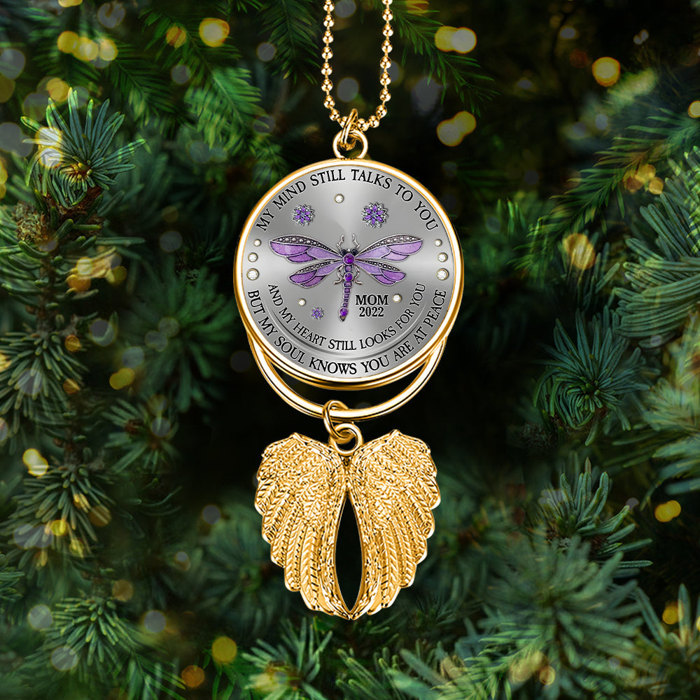 Dragonfly My Mind My Heart My Soul - Personalized Memorial Wings Ornament