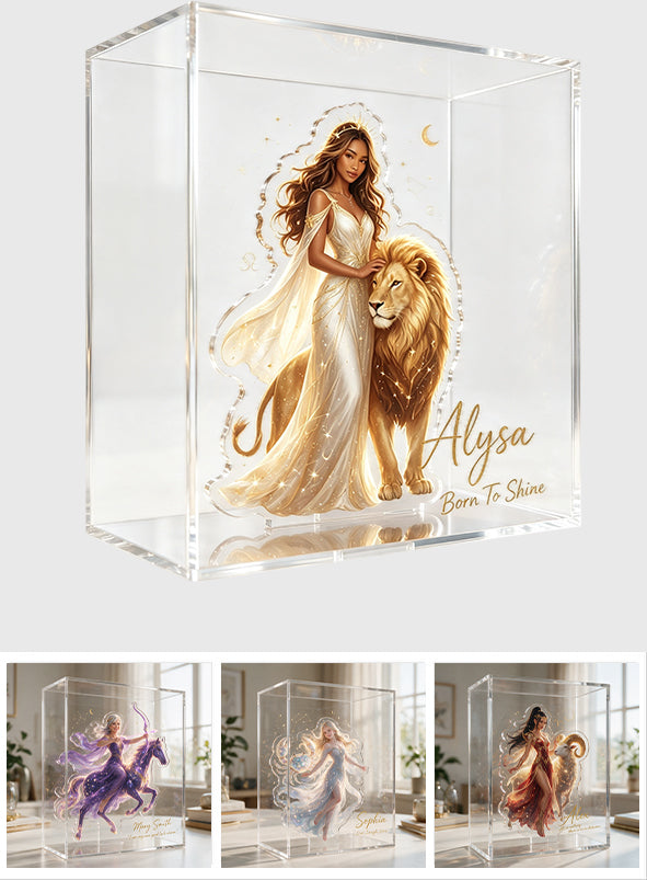 Coffret en Acrylique Fantaisie Personnalisé - Boîte d'Affichage Horoscope