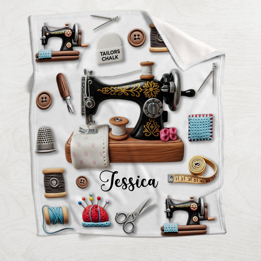 Stunning Sewing Machine - Personalized Sewing Blanket