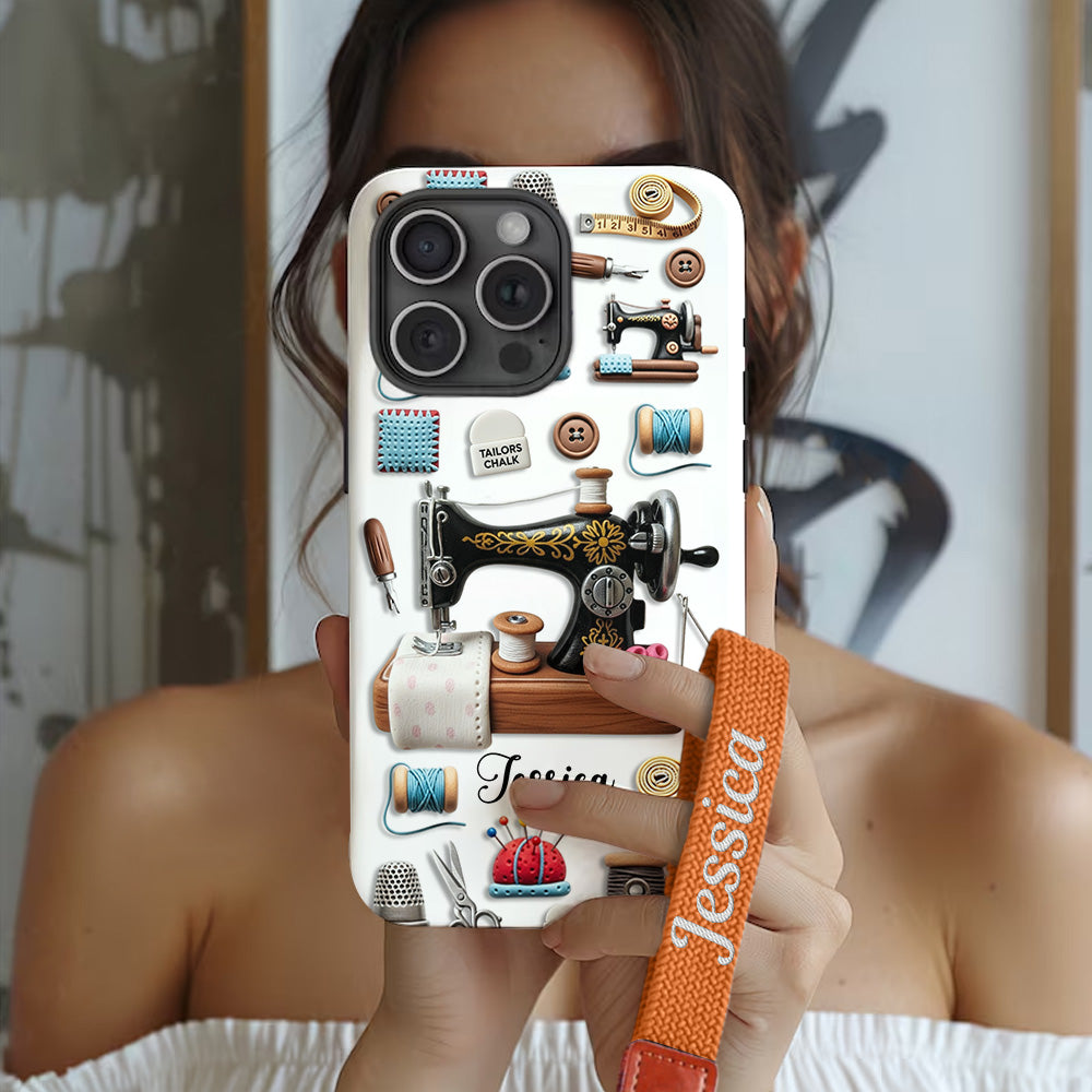 Superbe machine à coudre - Coque de téléphone personnalisée avec impression intégrale sur le thème de la couture