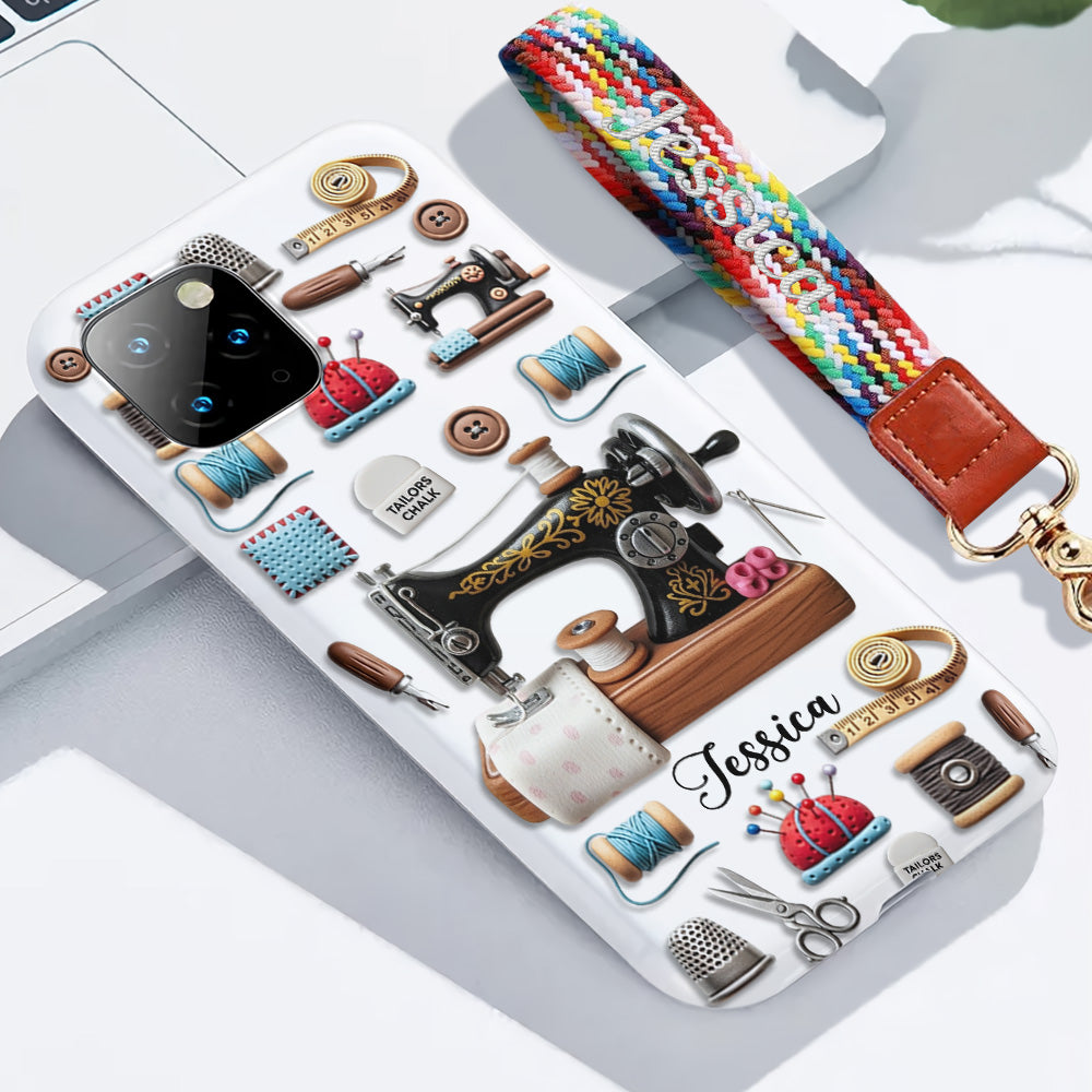 Superbe machine à coudre - Coque de téléphone personnalisée avec impression intégrale sur le thème de la couture