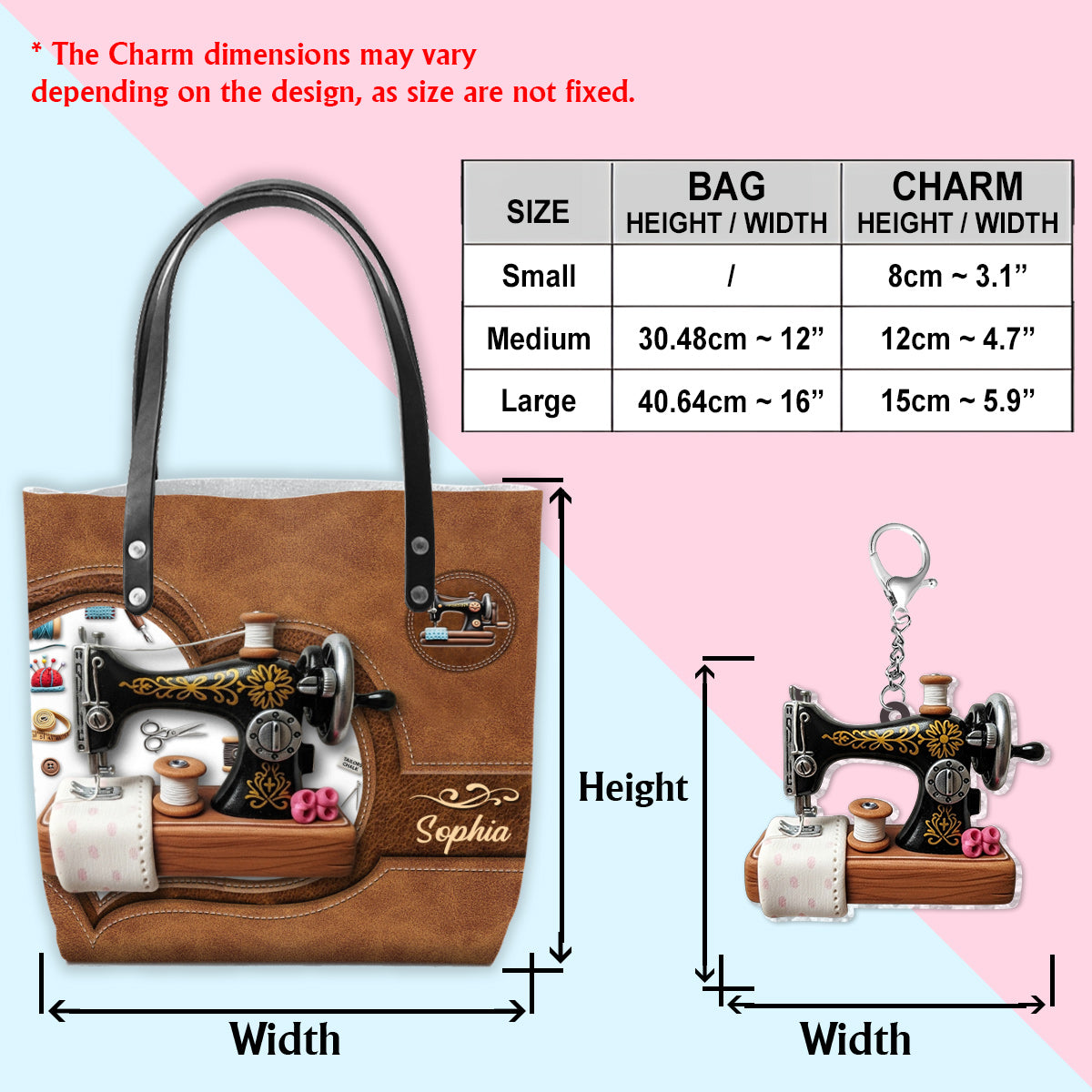 Machine à coudre magnifique - Sac fourre-tout de couture personnalisé