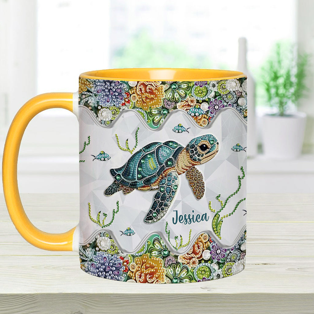 Just A Girl Who Loves Turtle - Personalized Turtle Accent Mug