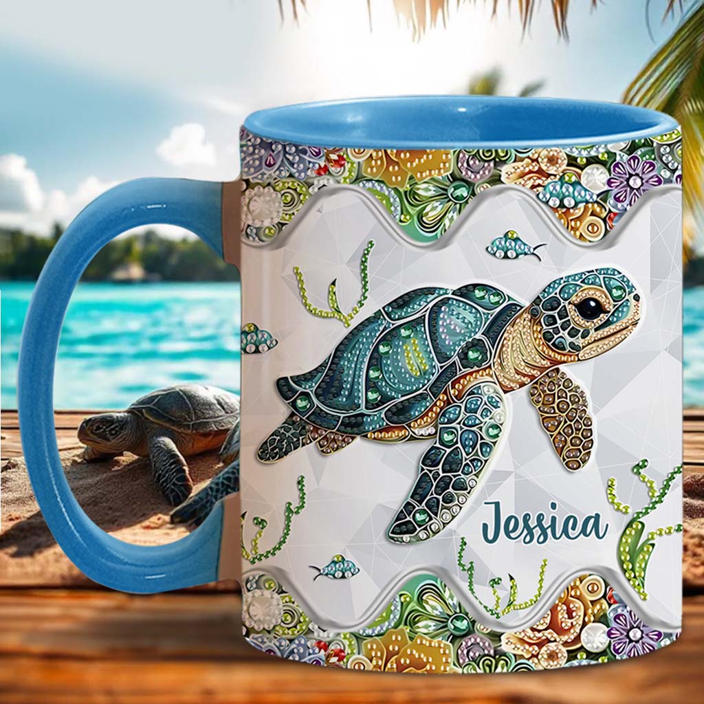 Just A Girl Who Loves Turtle - Personalized Turtle Accent Mug