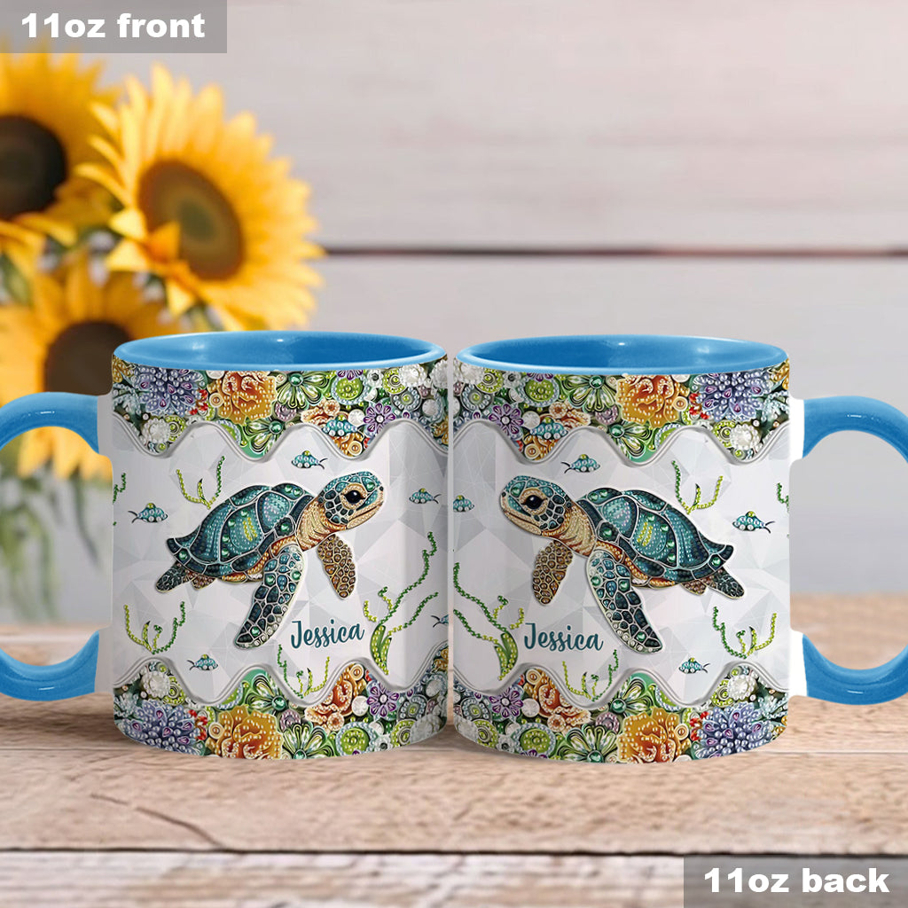 Just A Girl Who Loves Turtle - Personalized Turtle Accent Mug