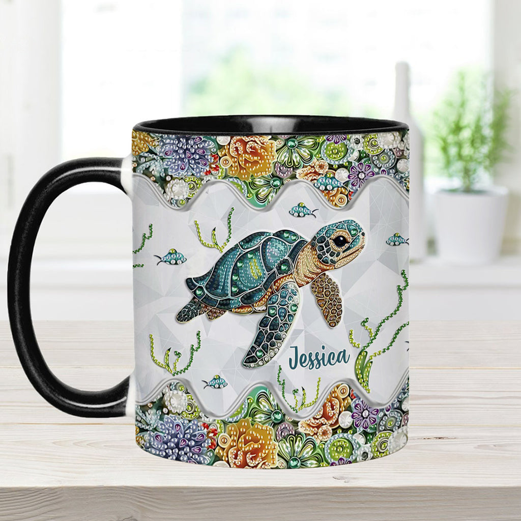 Just A Girl Who Loves Turtle - Personalized Turtle Accent Mug