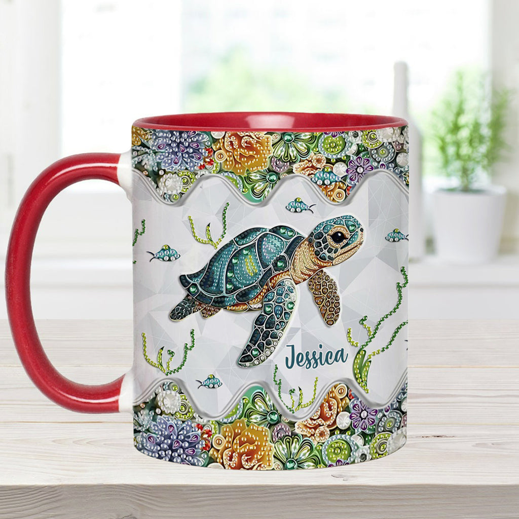 Just A Girl Who Loves Turtle - Personalized Turtle Accent Mug