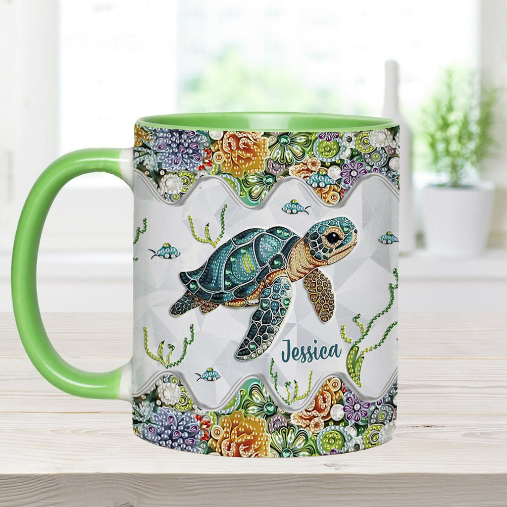 Just A Girl Who Loves Turtle - Personalized Turtle Accent Mug