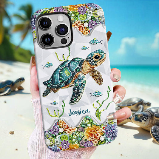 Juste une fille qui aime les tortues - Coque de téléphone personnalisée avec motif tortue