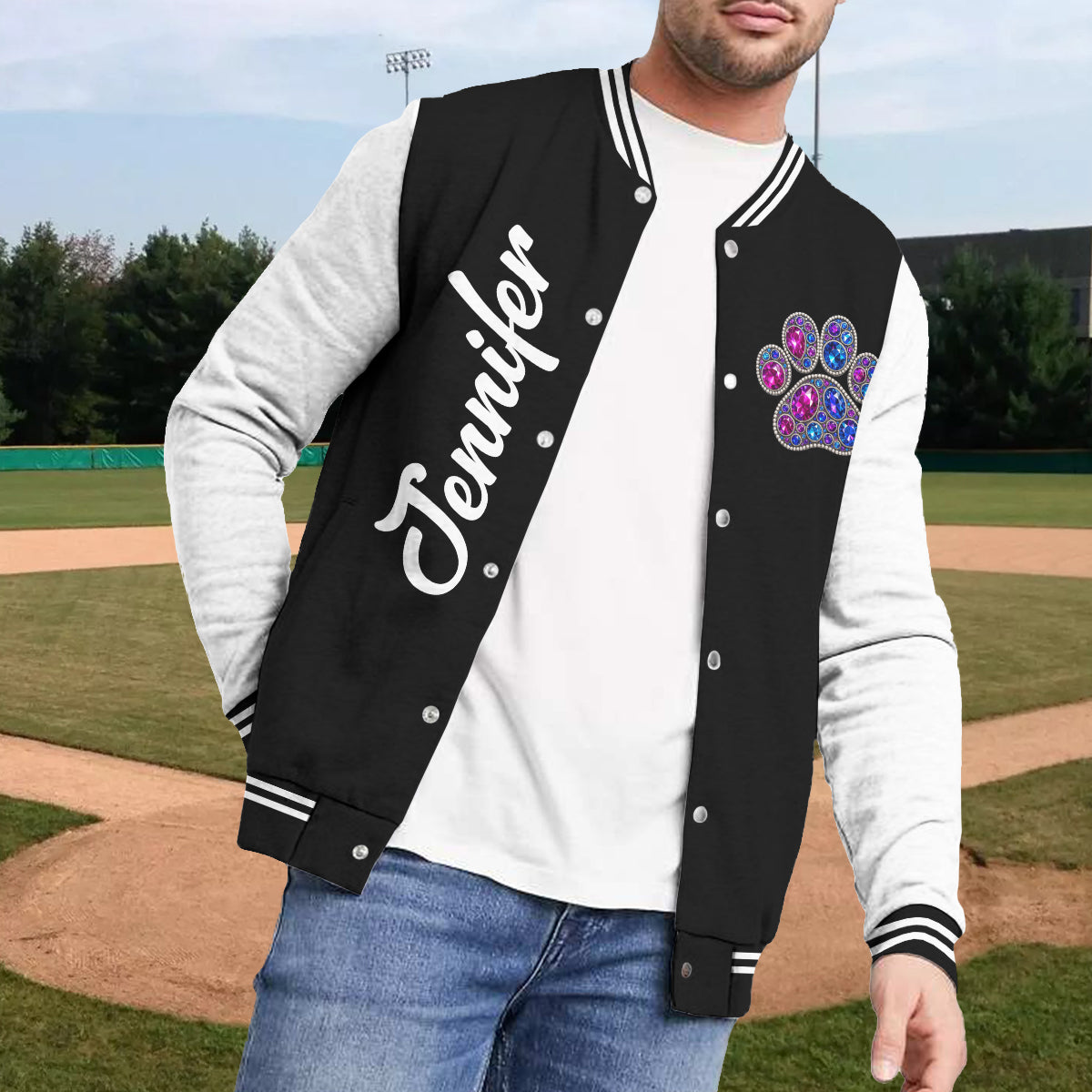 Dog Mom - Personalized Dog Varsity Jacket