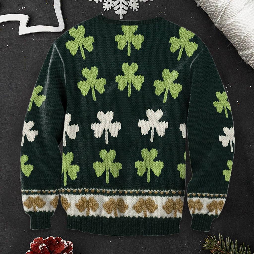 Trèfle irlandais - Pull moche irlandais personnalisé