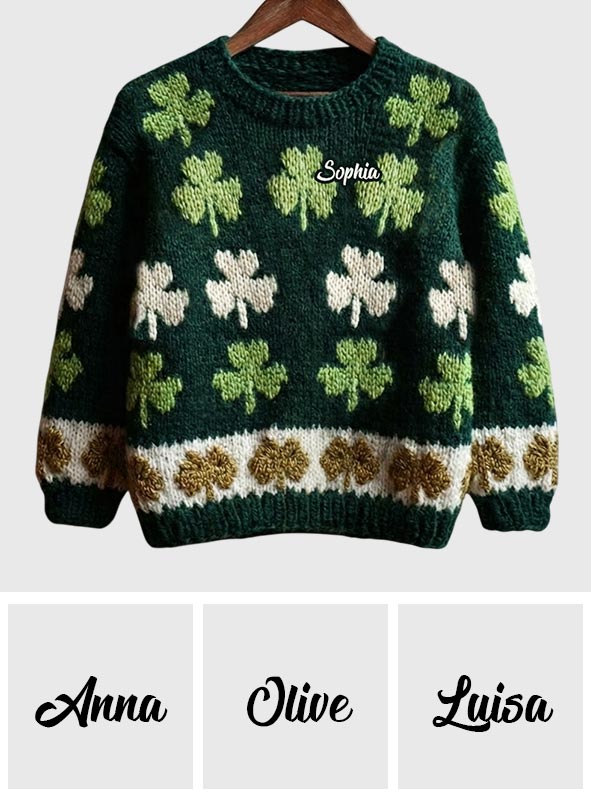 Trèfle irlandais - Pull moche irlandais personnalisé