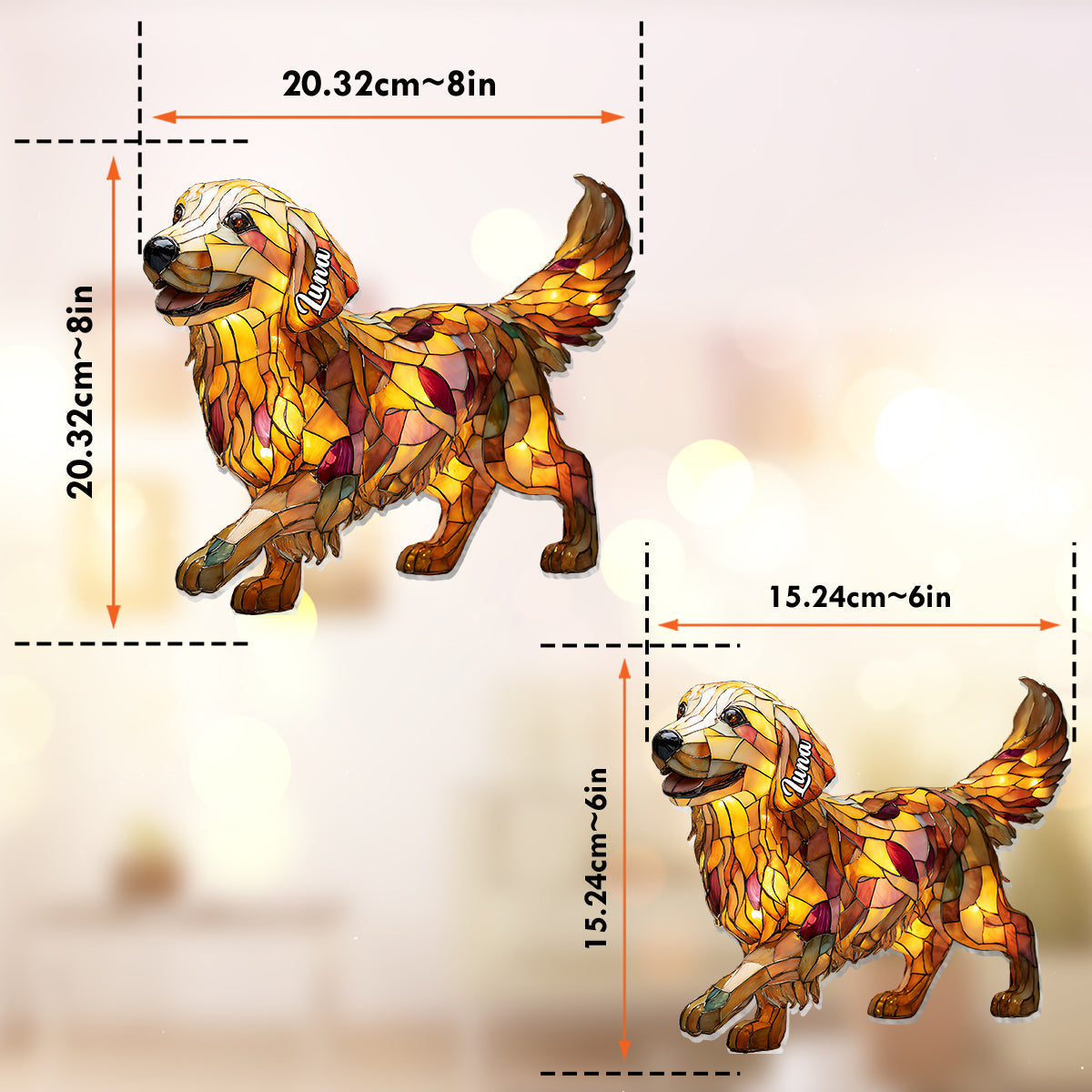 I Love My Dog - Personalized Dog Window Hanging Suncatcher Ornament