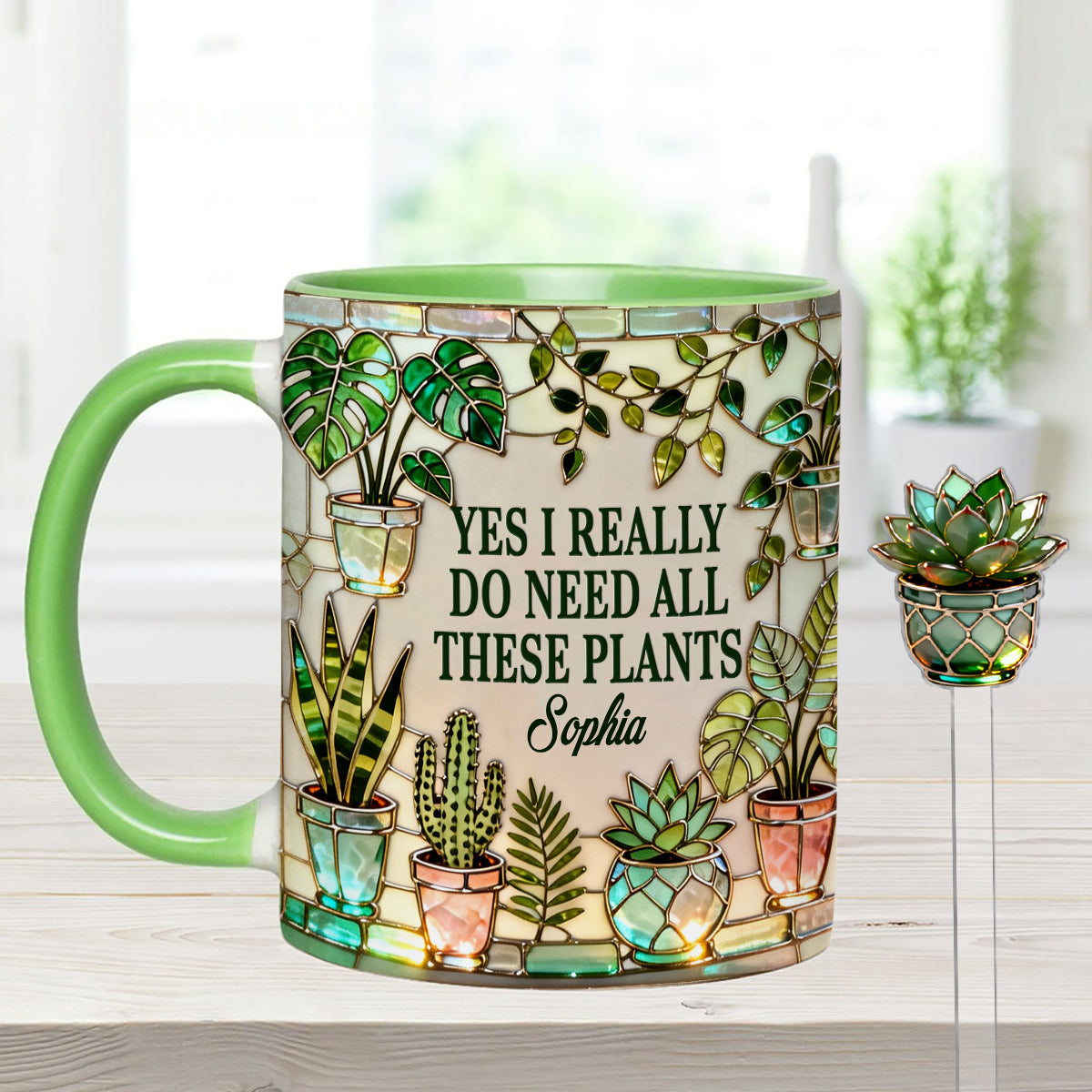 J'ai vraiment besoin de toutes ces plantes - Mug décoratif personnalisé « Ensemble de jardinage » avec agitateurs en acrylique