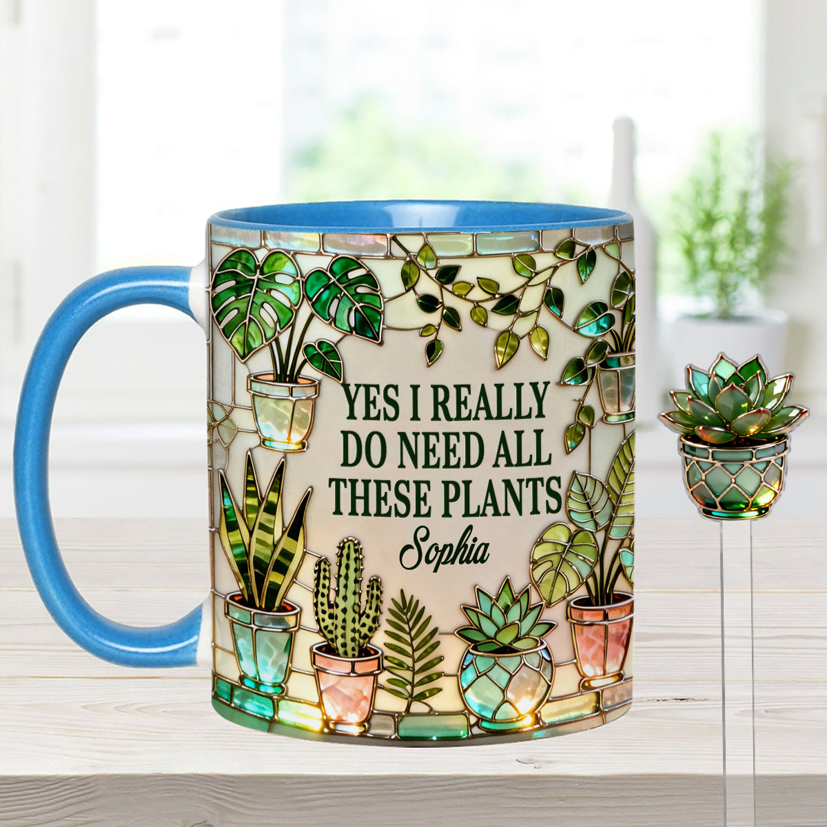 J'ai vraiment besoin de toutes ces plantes - Mug décoratif personnalisé « Ensemble de jardinage » avec agitateurs en acrylique