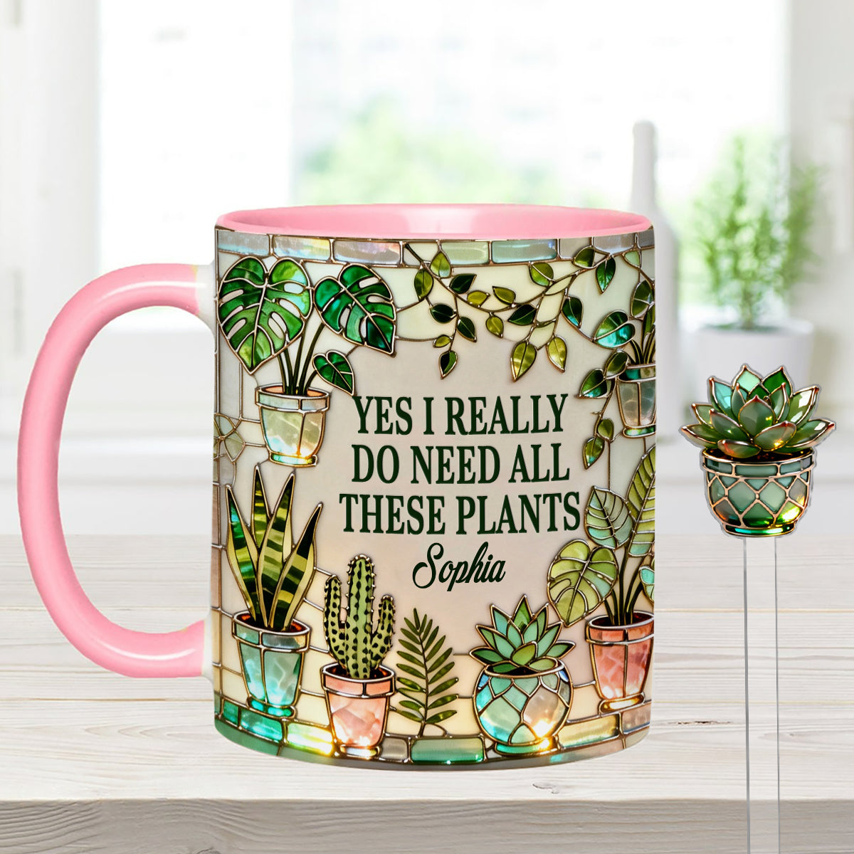 J'ai vraiment besoin de toutes ces plantes - Mug décoratif personnalisé « Ensemble de jardinage » avec agitateurs en acrylique