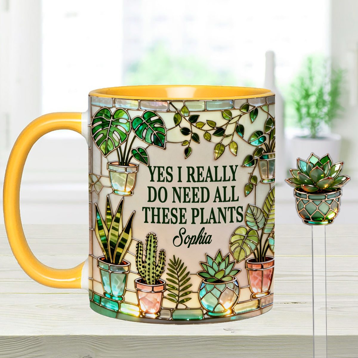 J'ai vraiment besoin de toutes ces plantes - Mug décoratif personnalisé « Ensemble de jardinage » avec agitateurs en acrylique