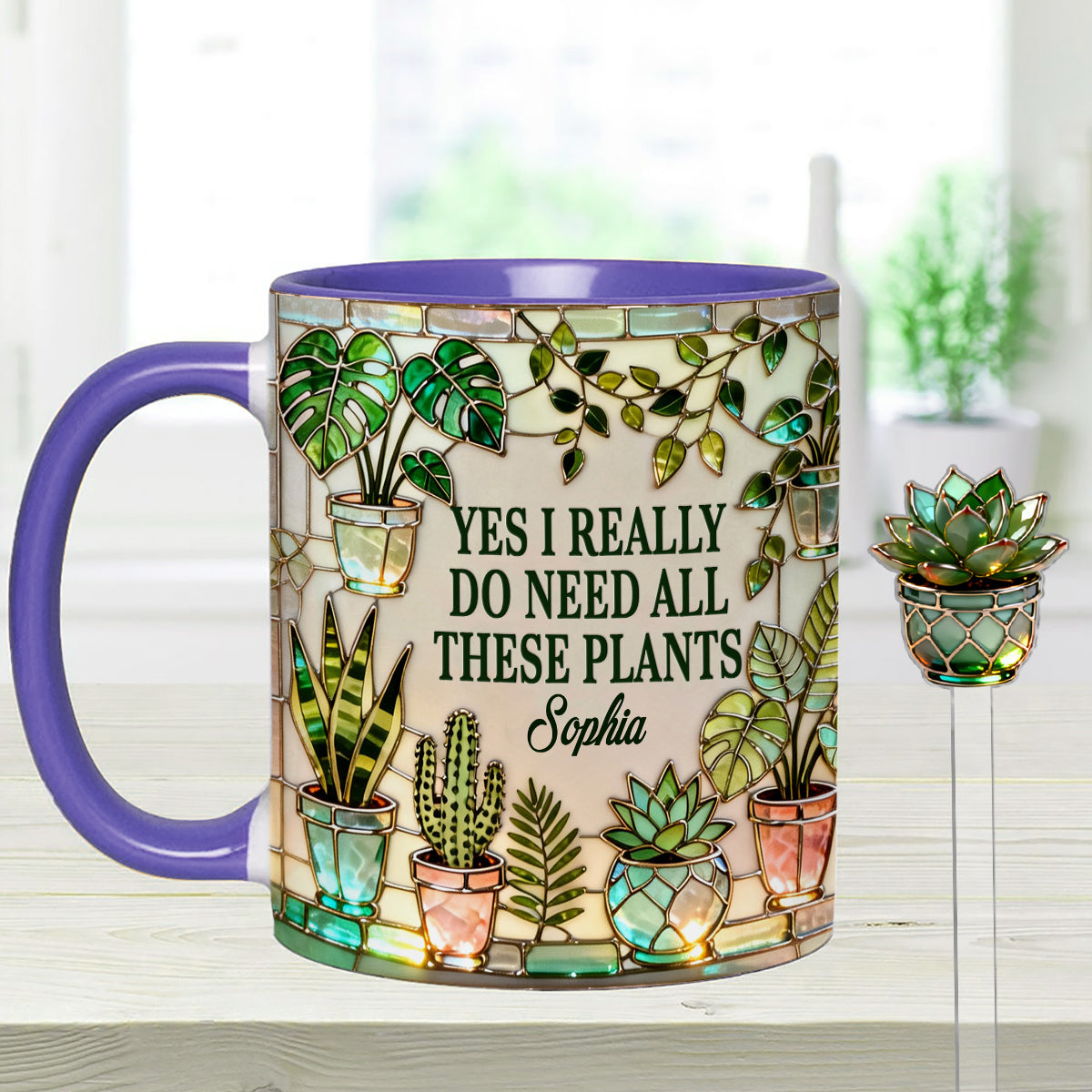 J'ai vraiment besoin de toutes ces plantes - Mug décoratif personnalisé « Ensemble de jardinage » avec agitateurs en acrylique