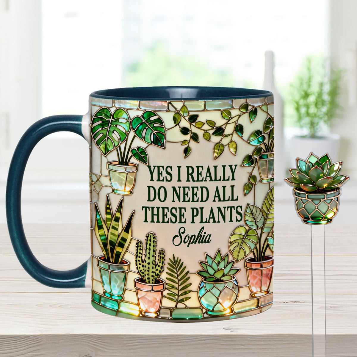 J'ai vraiment besoin de toutes ces plantes - Mug décoratif personnalisé « Ensemble de jardinage » avec agitateurs en acrylique